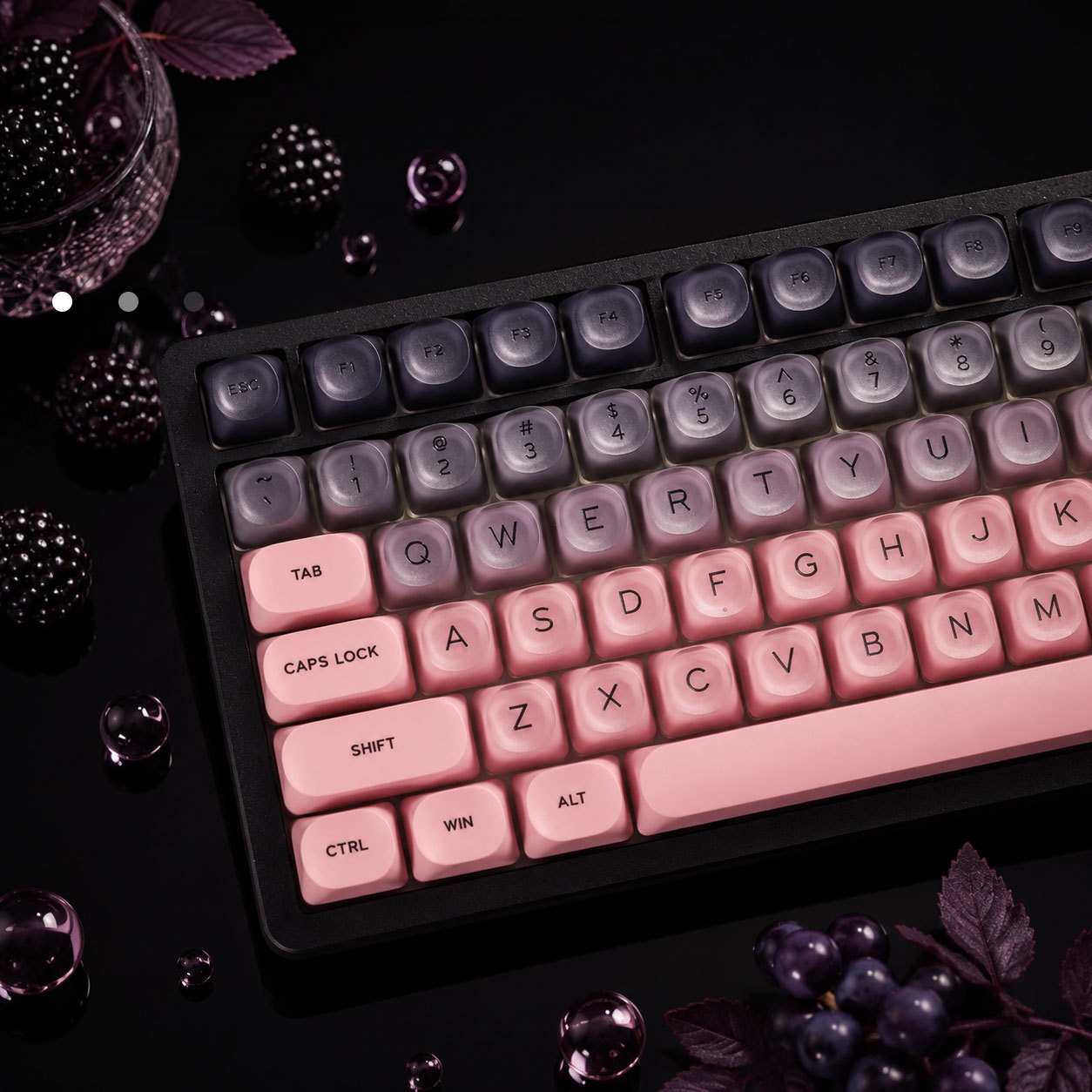 Black Pink Gradient Crystal Ke - Gaming Accessories Aesthetic ulasan dan harga