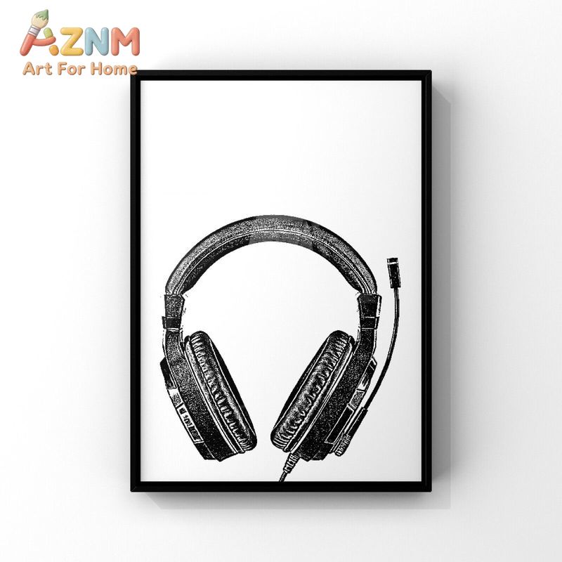 AZNM Black White Gaming Canvas - Gaming Accessories For Room ulasan dan harga